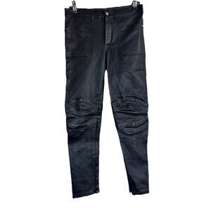 Gucci kids Pants Girls Size 8 Youth 100% Leather Black Moto Skinny Punk Rock